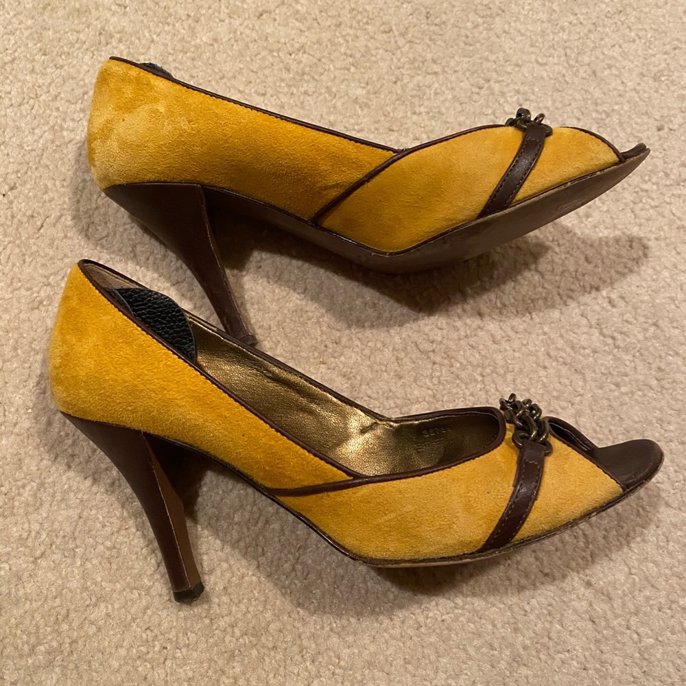 J. CREW mustard and brown chain link